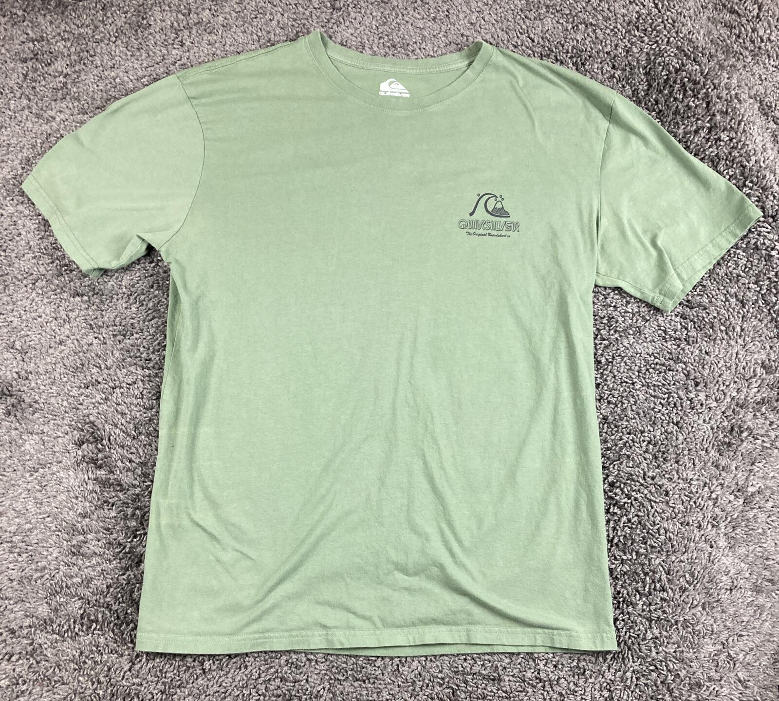 Quiksilver T-Shirt Men's XL Green Original Boardshort Co Surf Logo