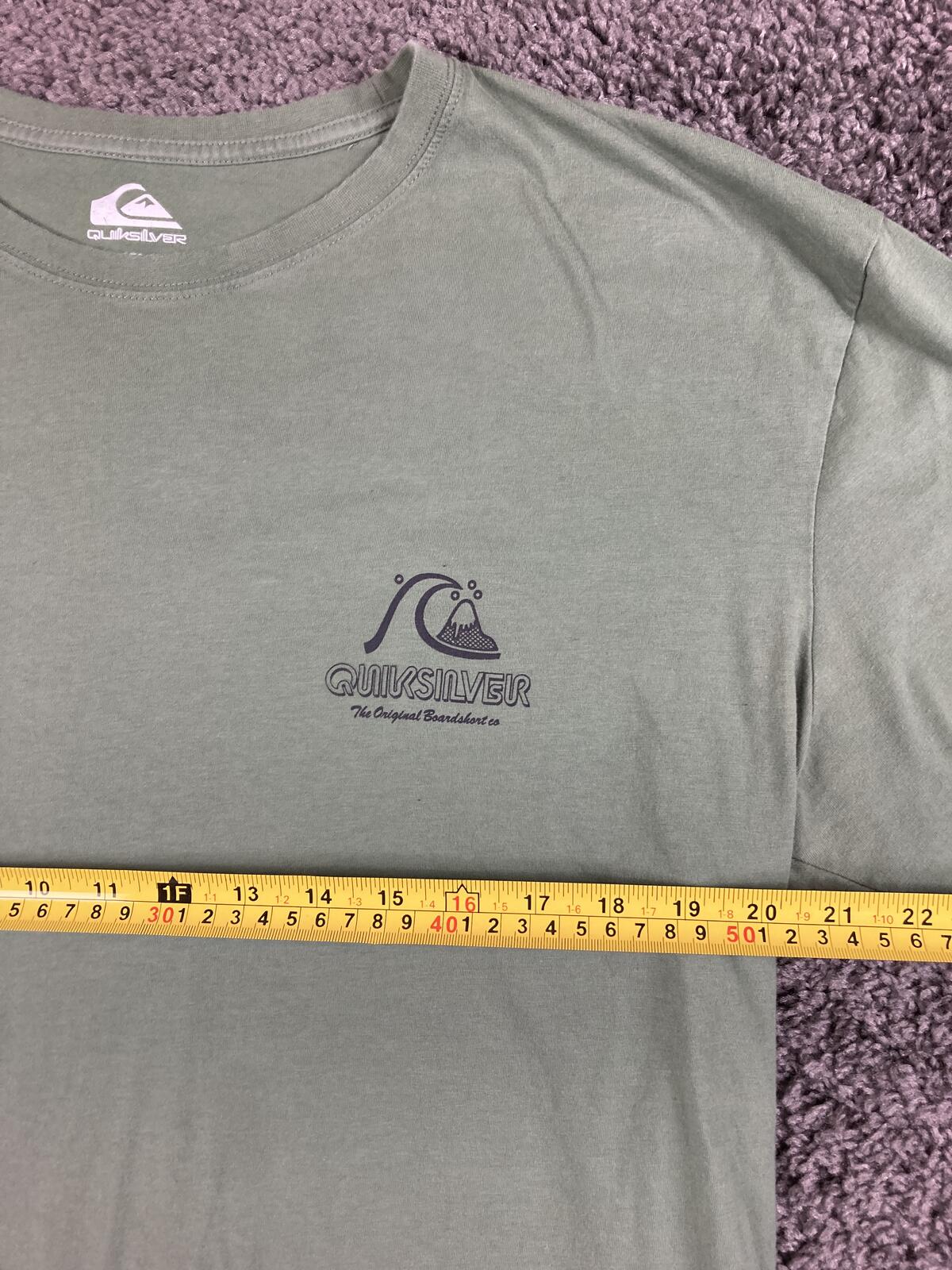 Quiksilver T-Shirt Men's XL Green Original Boardshort Co Surf Logo