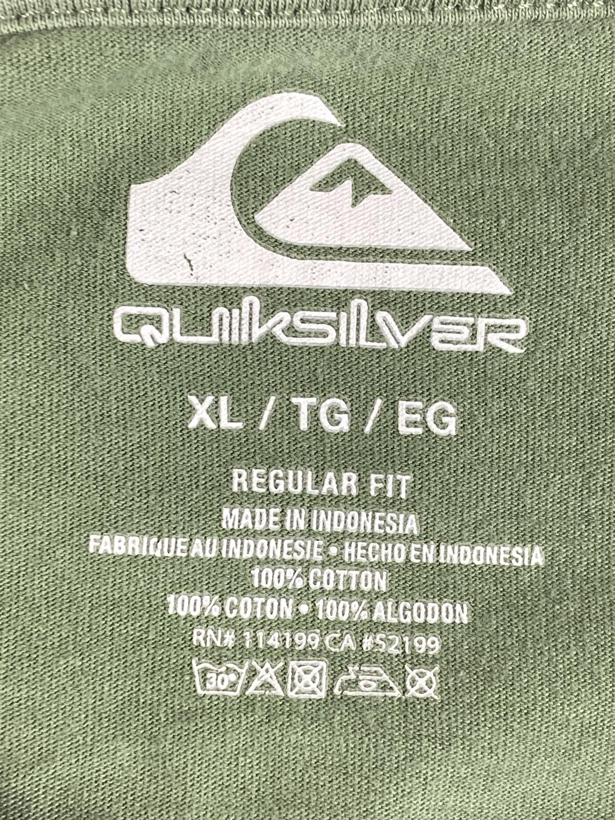 Quiksilver T-Shirt Men's XL Green Original Boardshort Co Surf Logo