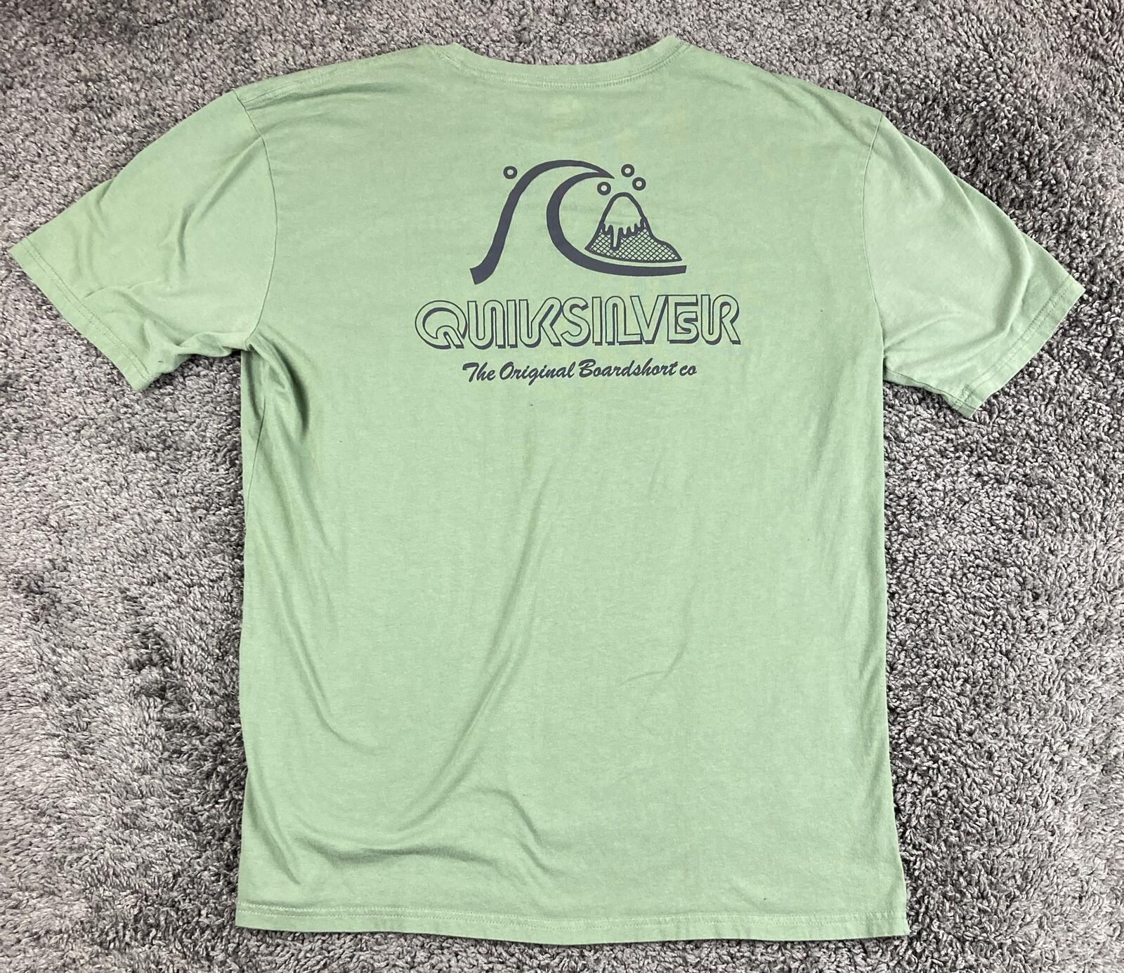 Quiksilver T-Shirt Men's XL Green Original Boardshort Co Surf Logo