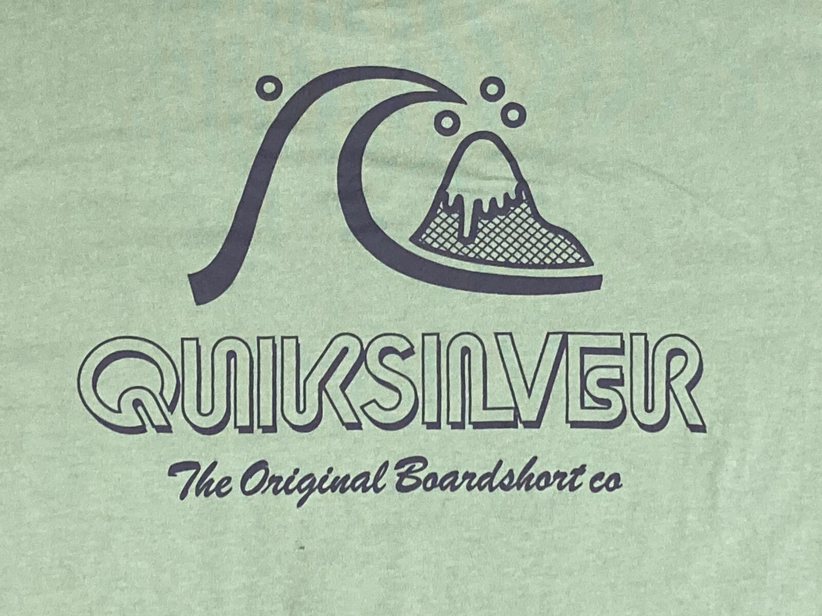 Quiksilver T-Shirt Men's XL Green Original Boardshort Co Surf Logo