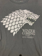 Game of Thrones “Winter Is Coming” Stark Direwolf Shirt Men’s Size Large Black