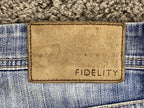 Fidelity Denim Jimmy Slim Straight Jeans Mens 33 Made in USA Blue Stretch
