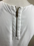 BCBG MaxAzria Top Womens Size Small Julianna White Sleeveless Ruffle Zip Back