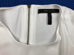 BCBG MaxAzria Top Womens Size Small Julianna White Sleeveless Ruffle Zip Back