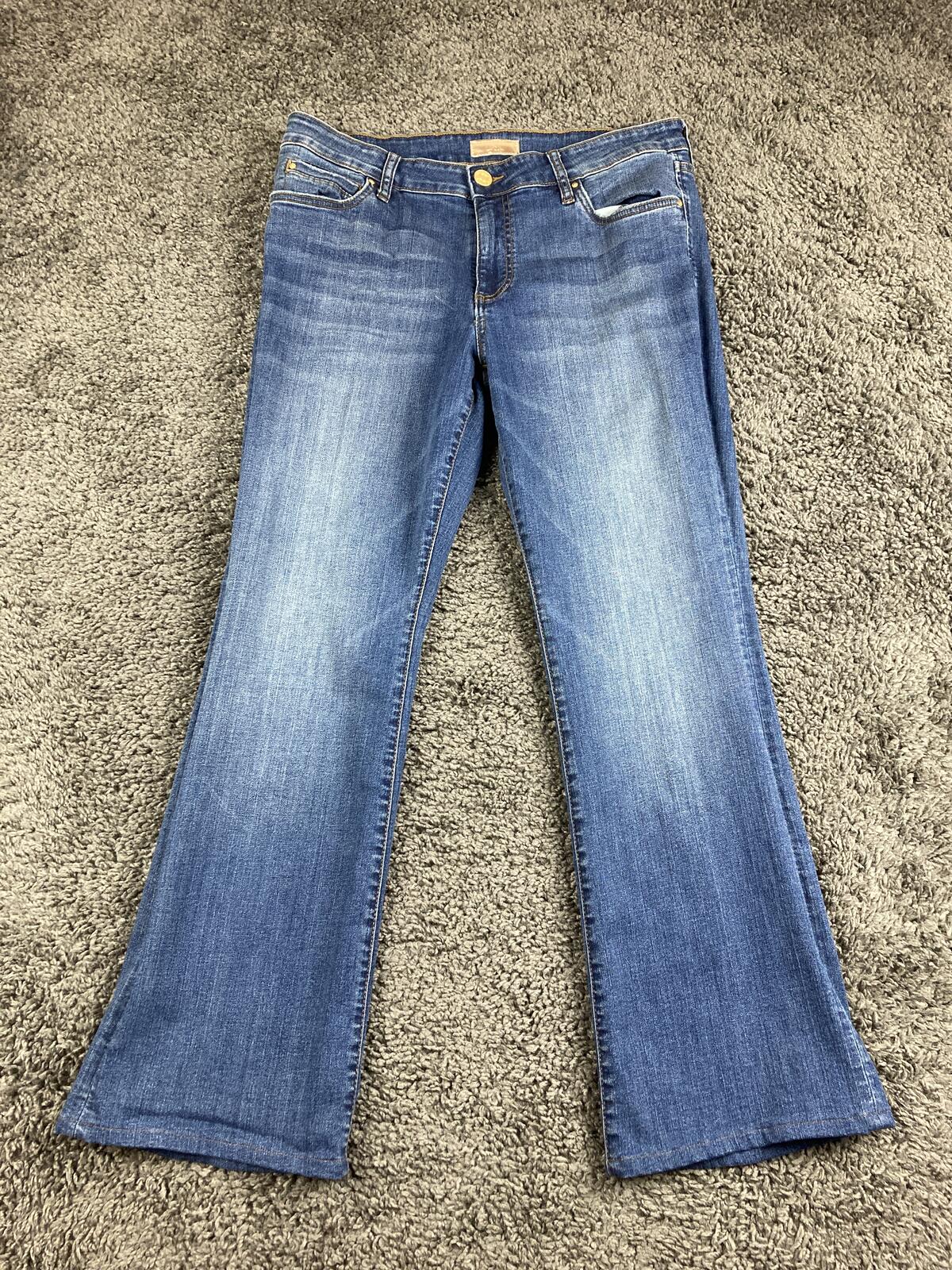 KUT from the Kloth Natalie Bootcut Jeans Womens Blue Medium Wash Stretch Sz 12P