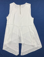 BCBG MaxAzria Top Womens Size Small Julianna White Sleeveless Ruffle Zip Back