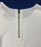 BCBG MaxAzria Top Womens Size Small Julianna White Sleeveless Ruffle Zip Back