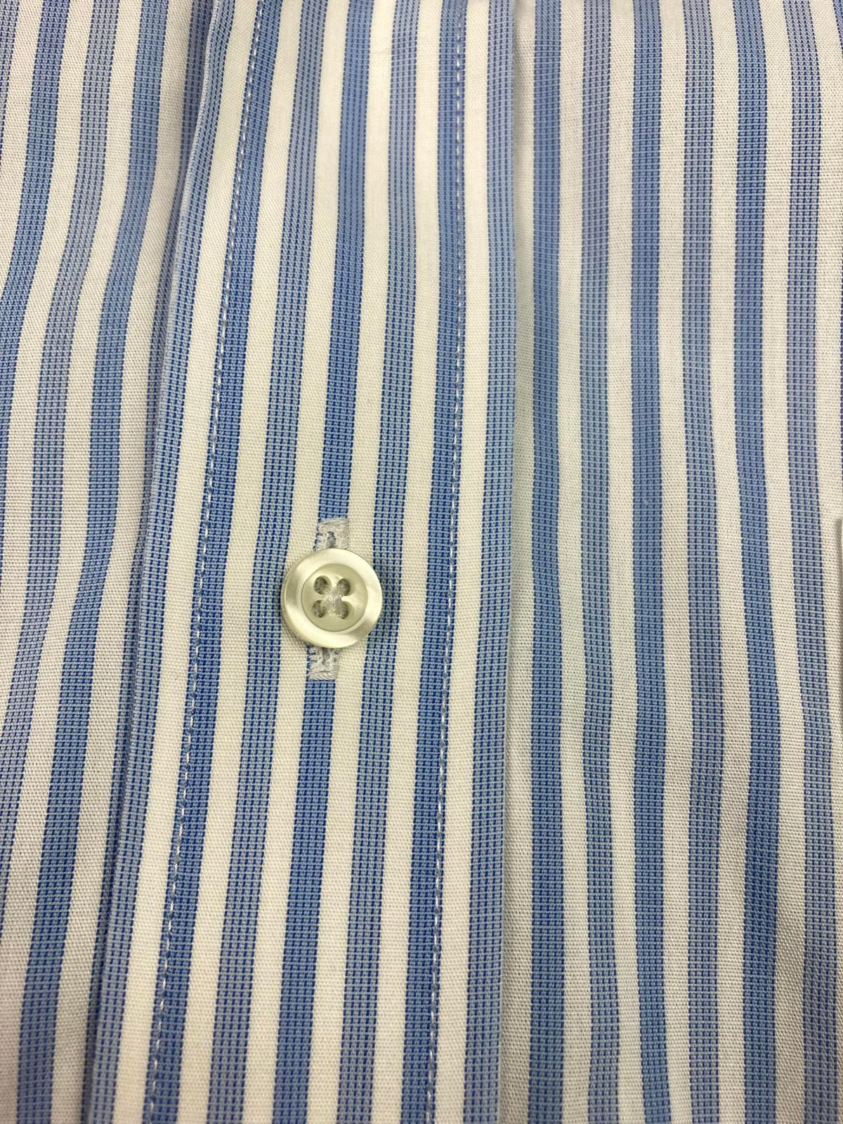 Brooks Brothers Madison Supima Cotton Mens Dress Shirt 17.5-33 Blue White Stripe