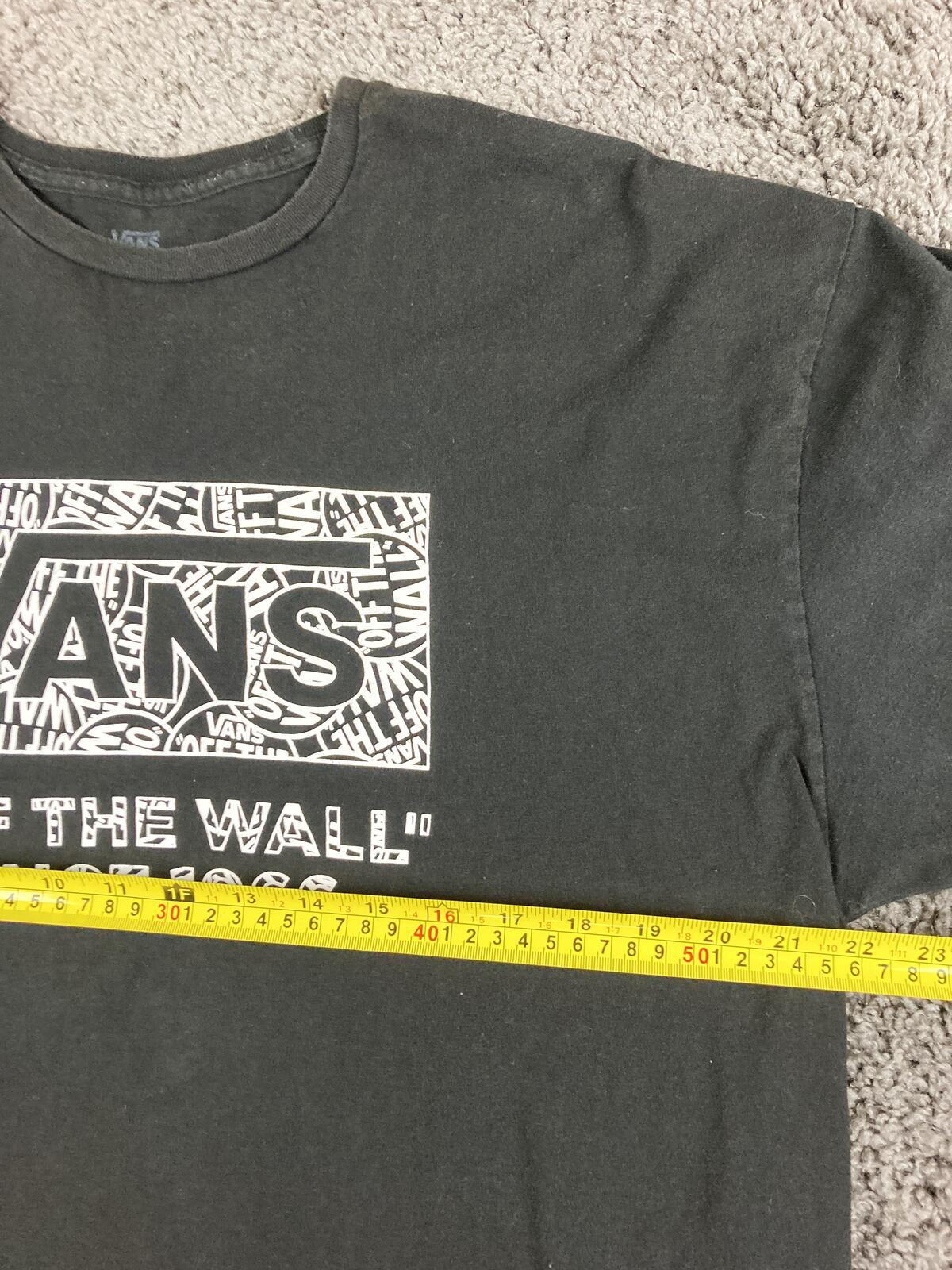 Vans Off The Wall T Shirt Mens Black Graphic Tee Short Sleeve Skate Sz XL
