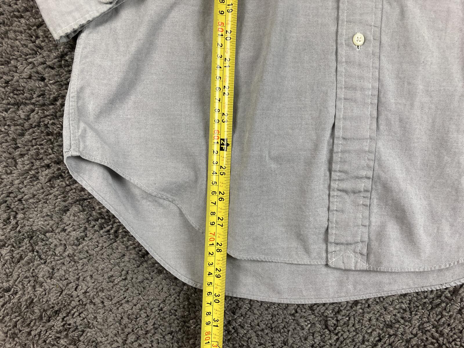 Vintage Polo Ralph Lauren Oxford Shirt Men's Gray Gray Pony Classic Fit Sz 15