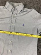 Vintage Polo Ralph Lauren Oxford Shirt Men's Gray Gray Pony Classic Fit Sz 15