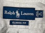 Vintage Polo Ralph Lauren Oxford Shirt Men's Gray Gray Pony Classic Fit Sz 15