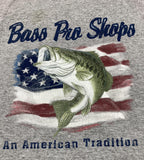 Bass Pro Shops Men T-Shirt Size XL Gray Logo An American Tradition Short Sleeve