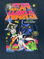 Star Wars Luke Skywalker Battles Darth Vader Comic Cover Graphic T-Shirt Sz L
