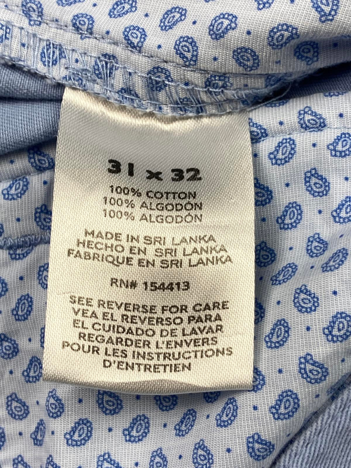TAYLRD Men’s Slim Fit Chino Pants Sz 31x32 Lt Blue Cotton Casual Dress Trouser