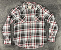 Levi’s Men’s Shirt Standard Fit  Red Black White Plaid Pearl Snap Western Sz L