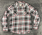 Levi’s Men’s Shirt Standard Fit  Red Black White Plaid Pearl Snap Western Sz L