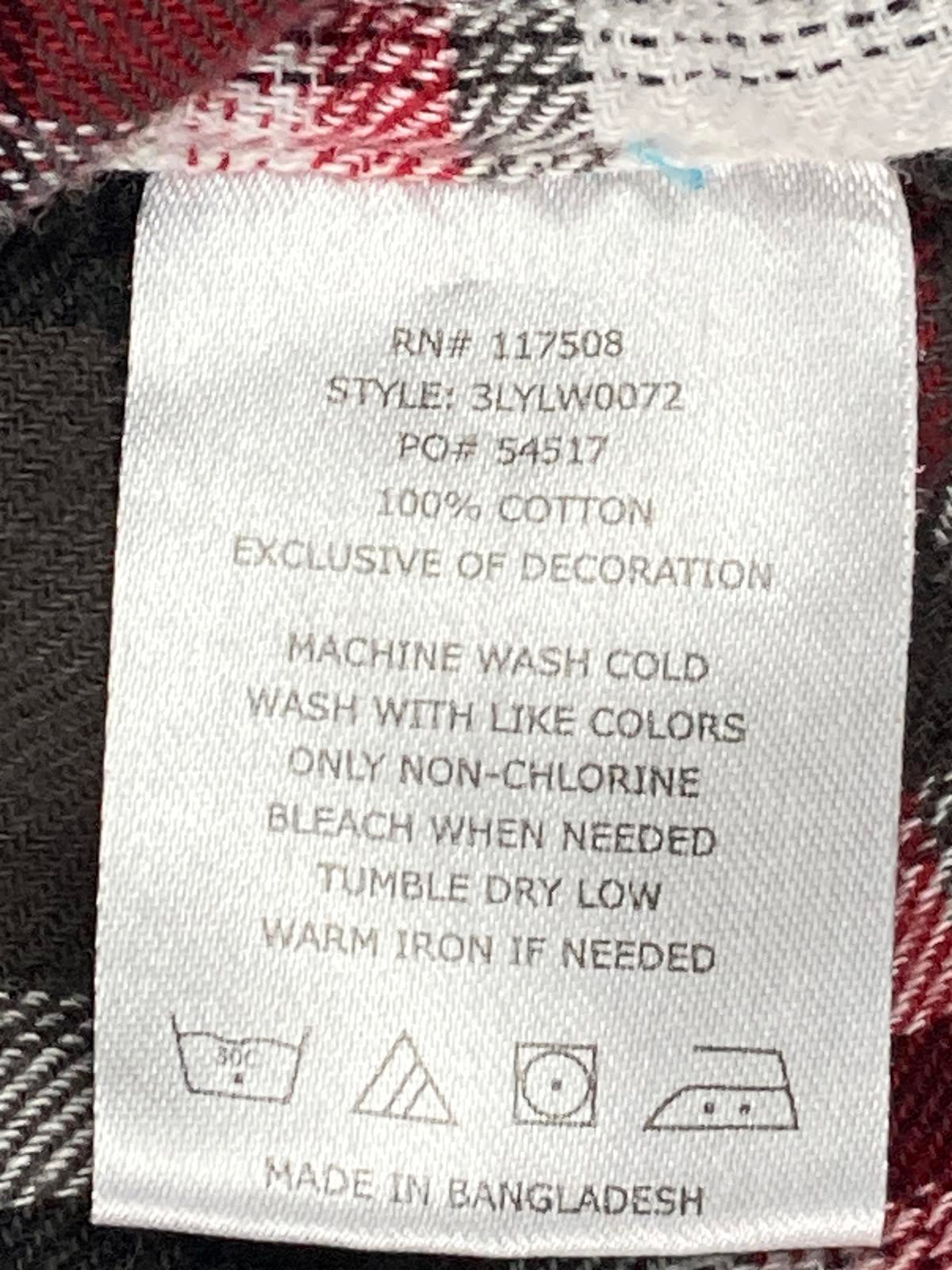 Levi’s Men’s Shirt Standard Fit  Red Black White Plaid Pearl Snap Western Sz L