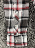 Levi’s Men’s Shirt Standard Fit  Red Black White Plaid Pearl Snap Western Sz L