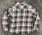 Levi’s Men’s Shirt Standard Fit  Red Black White Plaid Pearl Snap Western Sz L