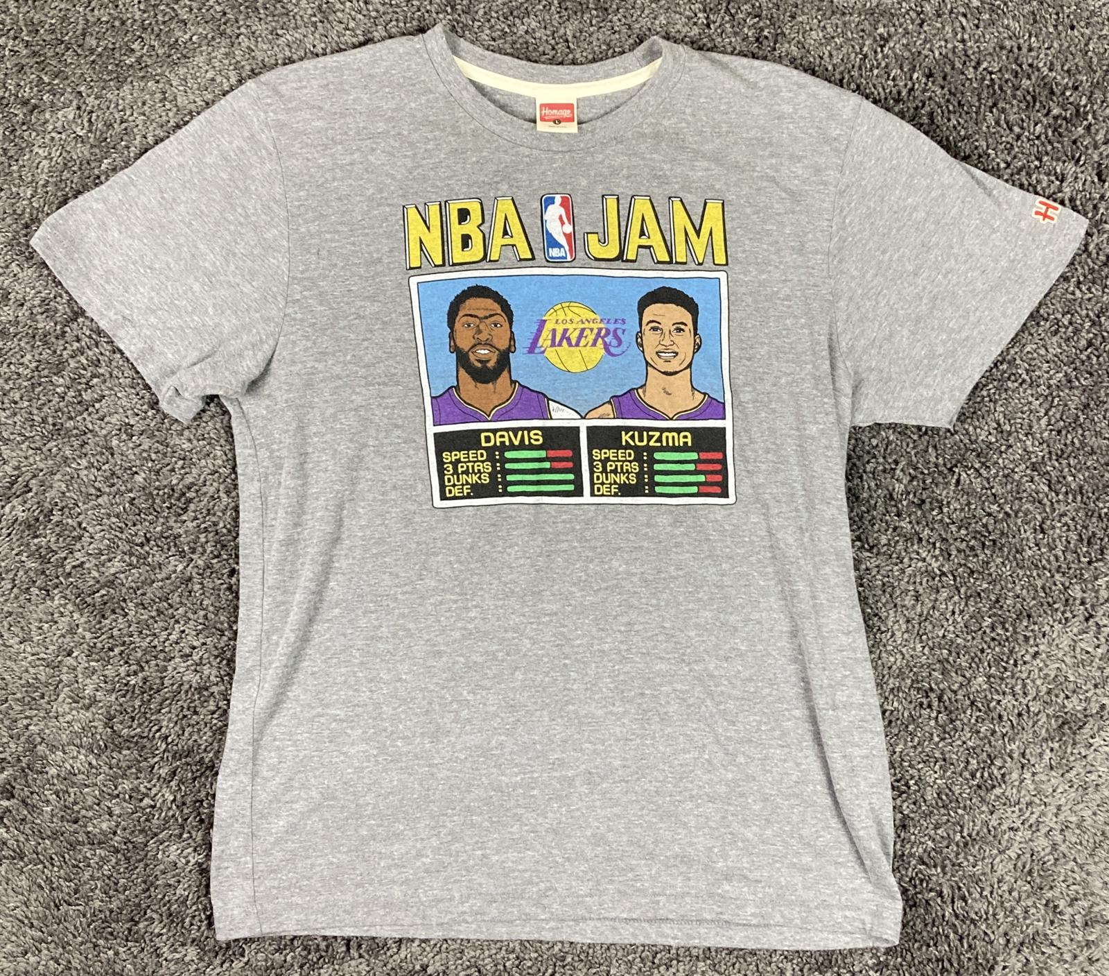 Homage T-Shirt Gray NBA Jam Los Angeles Lakers Davis/Kuzma Size L