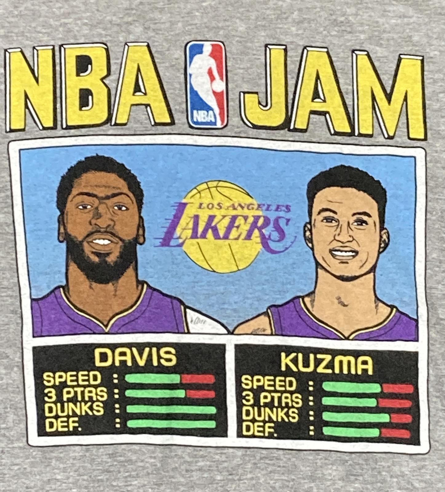 Homage T-Shirt Gray NBA Jam Los Angeles Lakers Davis/Kuzma Size L