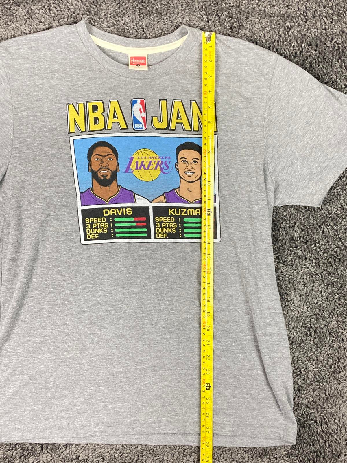 Homage T-Shirt Gray NBA Jam Los Angeles Lakers Davis/Kuzma Size L