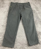 CAT Caterpillar Black Stretch Canvas Fleece Lined Work Pants Cotton Blend 38x29