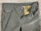 CAT Caterpillar Black Stretch Canvas Fleece Lined Work Pants Cotton Blend 38x29