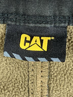 CAT Caterpillar Black Stretch Canvas Fleece Lined Work Pants Cotton Blend 38x29