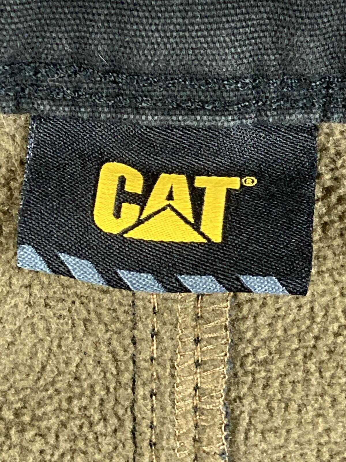 CAT Caterpillar Black Stretch Canvas Fleece Lined Work Pants Cotton Blend 38x29