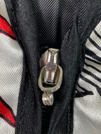 MSK Petite Satin Floral Jacket White Red Black Zip Front Lined Long Sleeve Sz PM