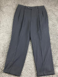 Brooks Brothers BrooksCool Dress Pants Gray Pinstripe Pleated Cuffed Wool 32x28