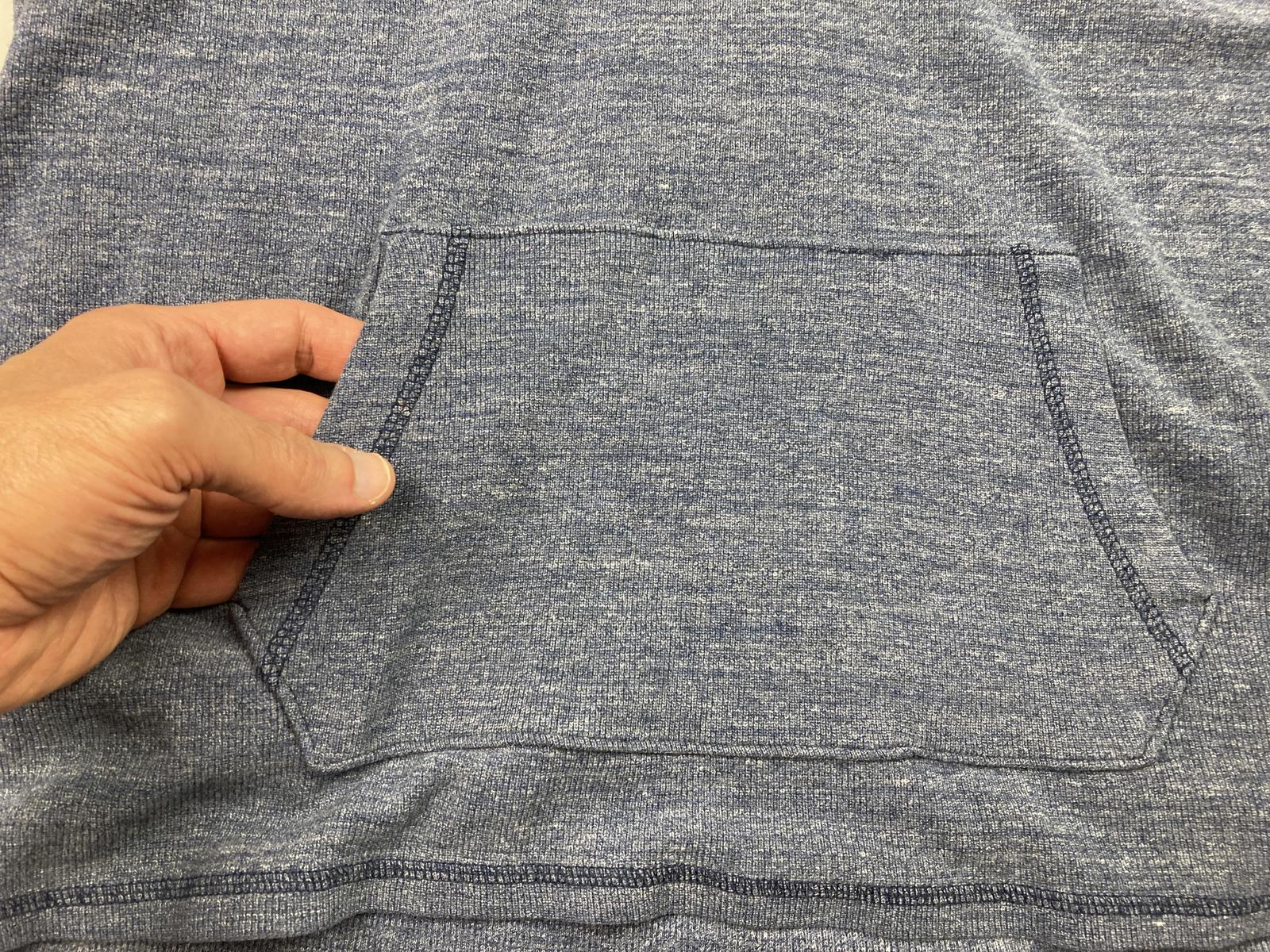 Marc Anthony Blue Pullover Hoodie Men’s Size X-Large Button Placket Mid Pocket