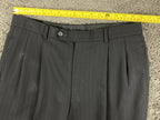 Brooks Brothers BrooksCool Dress Pants Gray Pinstripe Pleated Cuffed Wool 32x28