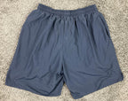 Men’s Navy Blue Athletic Shorts Medium Drawstring Pockets NAVY Logo