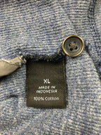 Marc Anthony Blue Pullover Hoodie Men’s Size X-Large Button Placket Mid Pocket