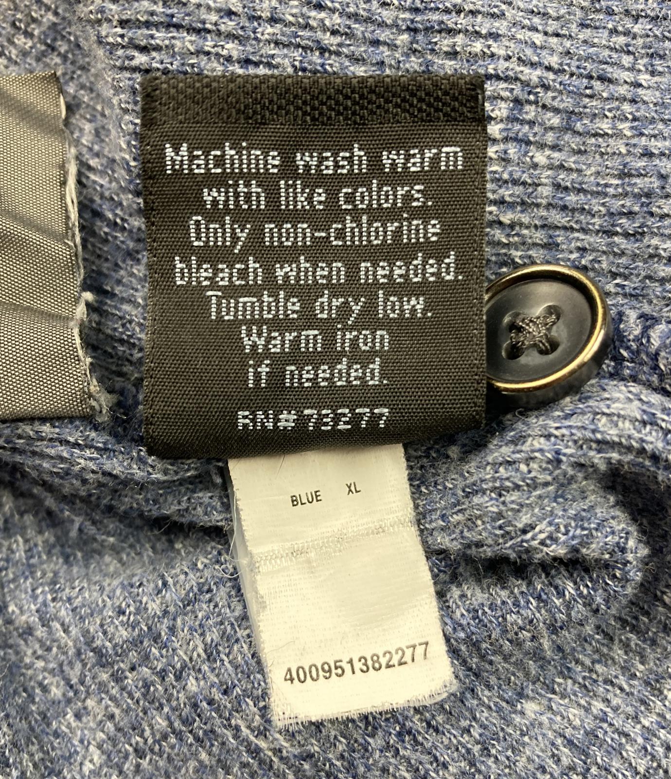 Marc Anthony Blue Pullover Hoodie Men’s Size X-Large Button Placket Mid Pocket