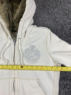 Vintage Polo Jeans Ralph Lauren Hoodie Jacket Women’s Cream Faux Fur Lined Sz L