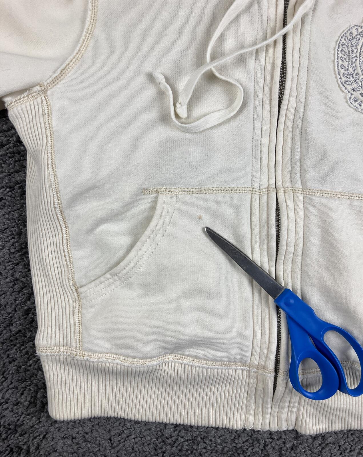 Vintage Polo Jeans Ralph Lauren Hoodie Jacket Women’s Cream Faux Fur Lined Sz L