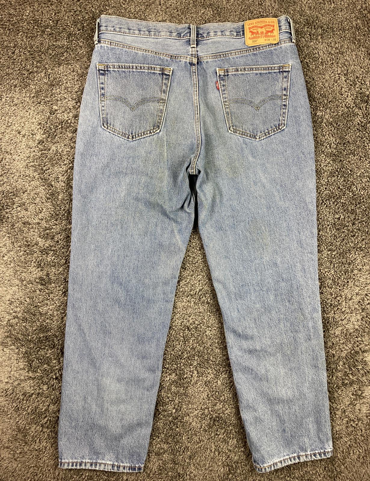 Levi’s 550 Relaxed Fit Jeans Mens Light Wash 100% Cotton Denim Sz 36x32