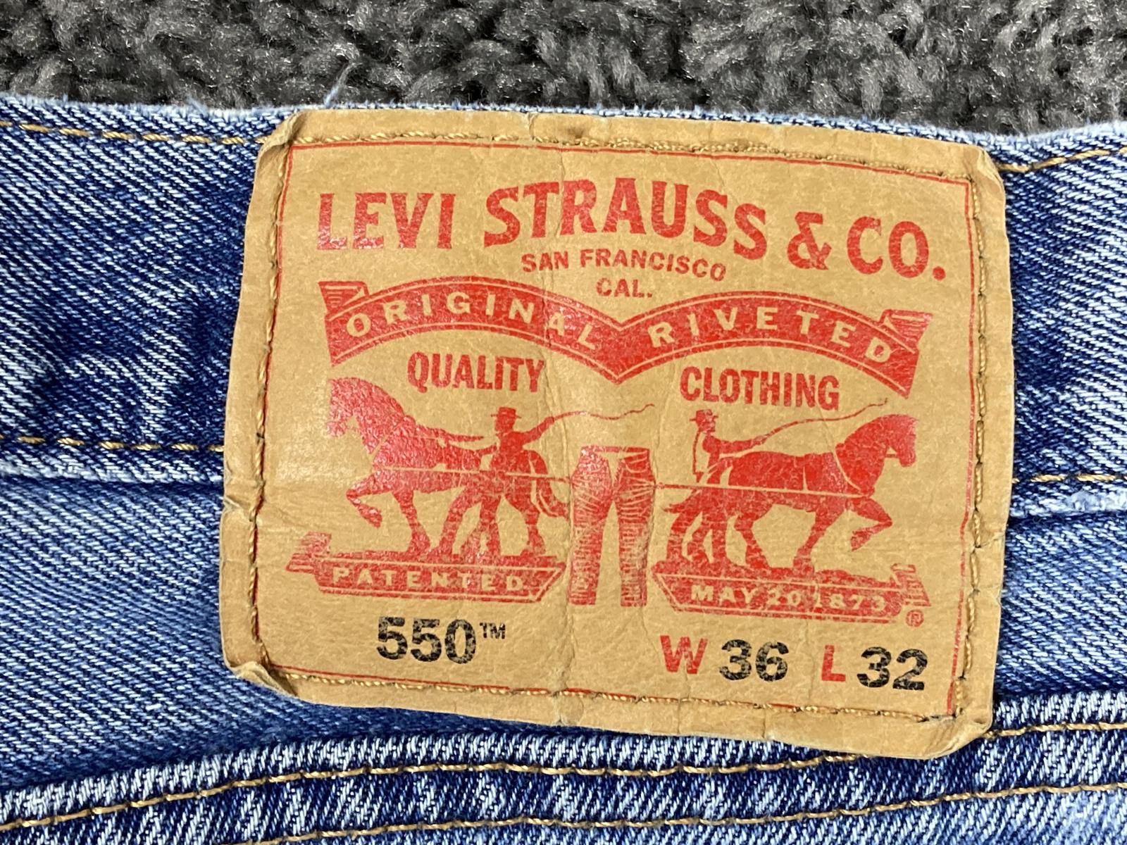 Levi’s 550 Relaxed Fit Jeans Mens Light Wash 100% Cotton Denim Sz 36x32