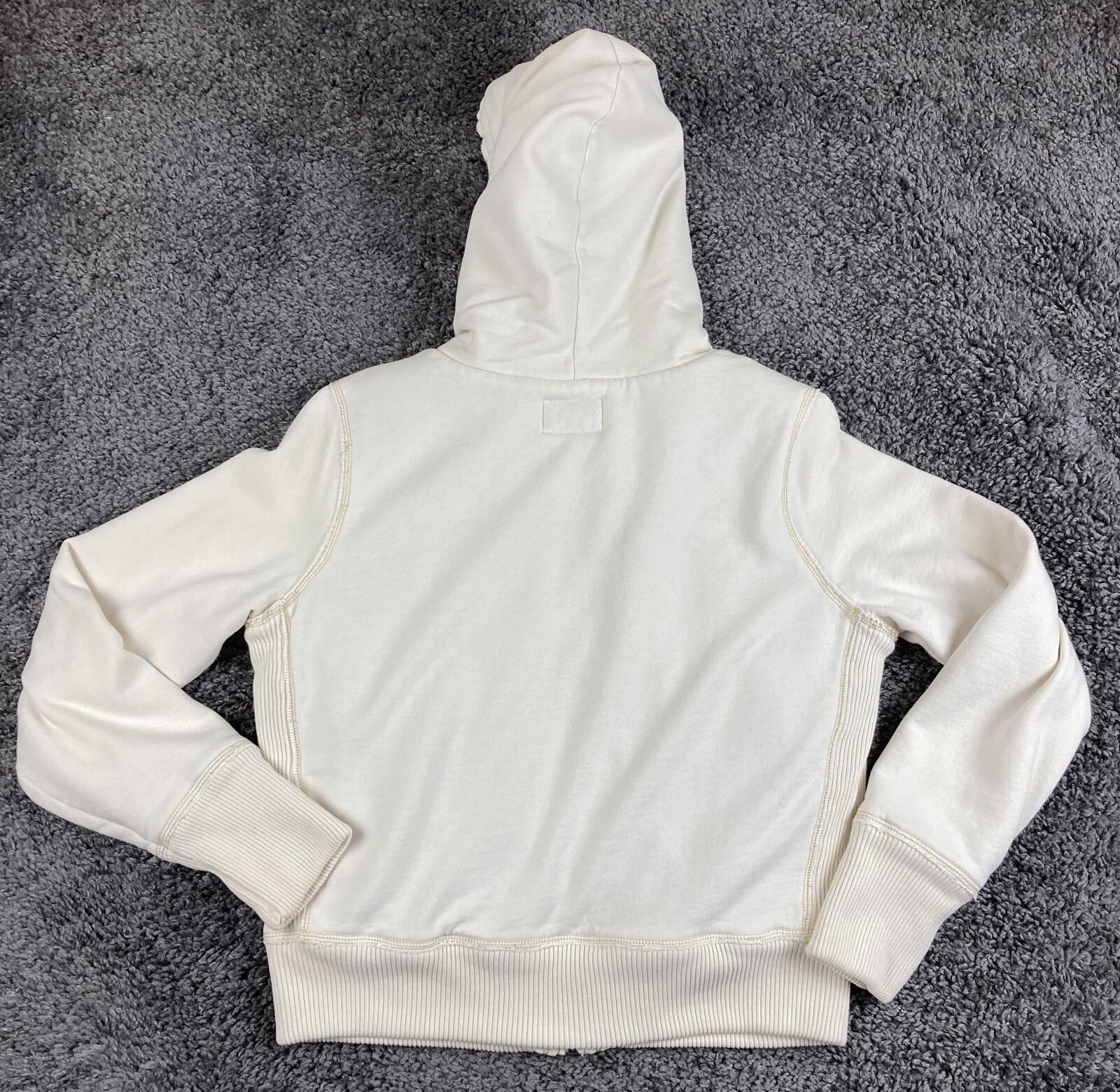 Vintage Polo Jeans Ralph Lauren Hoodie Jacket Women’s Cream Faux Fur Lined Sz L