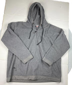 ProSpirit Men’s Hoodie Pullover Grey Fleece 1/4 Zip Size XXL Zip Pockets