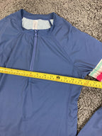 Vineyard Vines Womens Rash Guard Blue Vacation Stripe Long Sleeve Swim Top Sz S