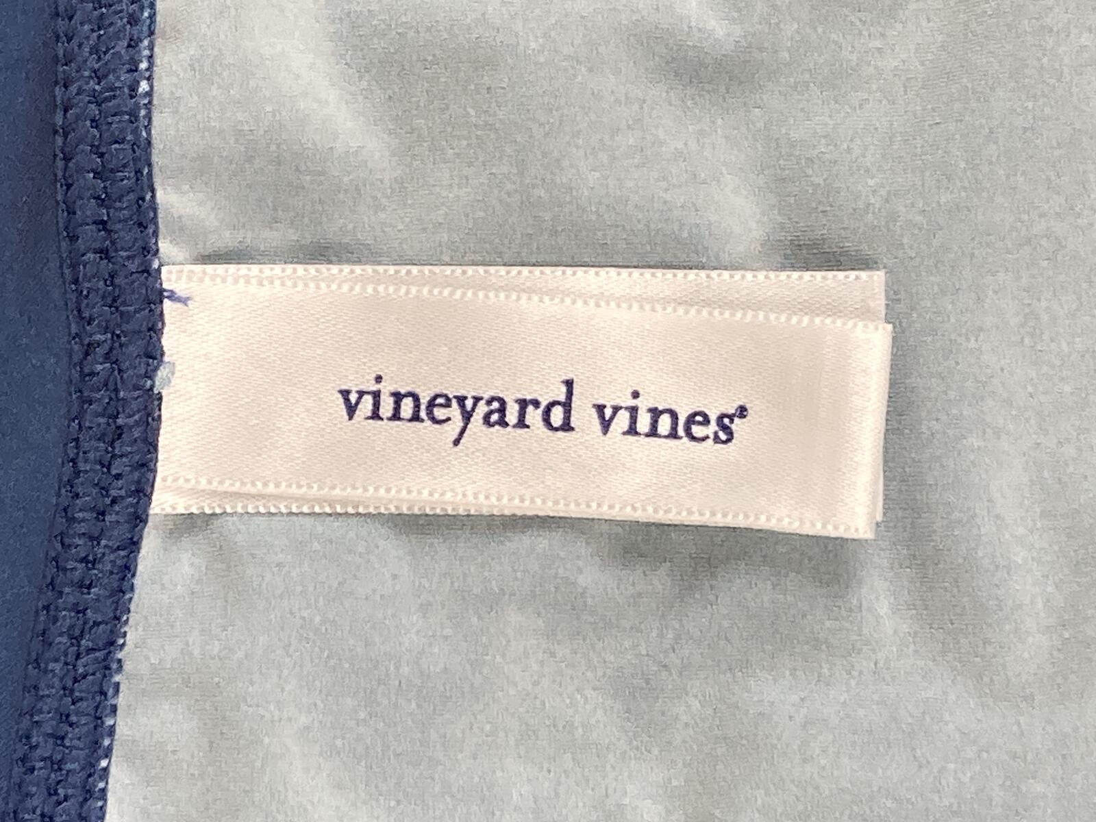 Vineyard Vines Womens Rash Guard Blue Vacation Stripe Long Sleeve Swim Top Sz S