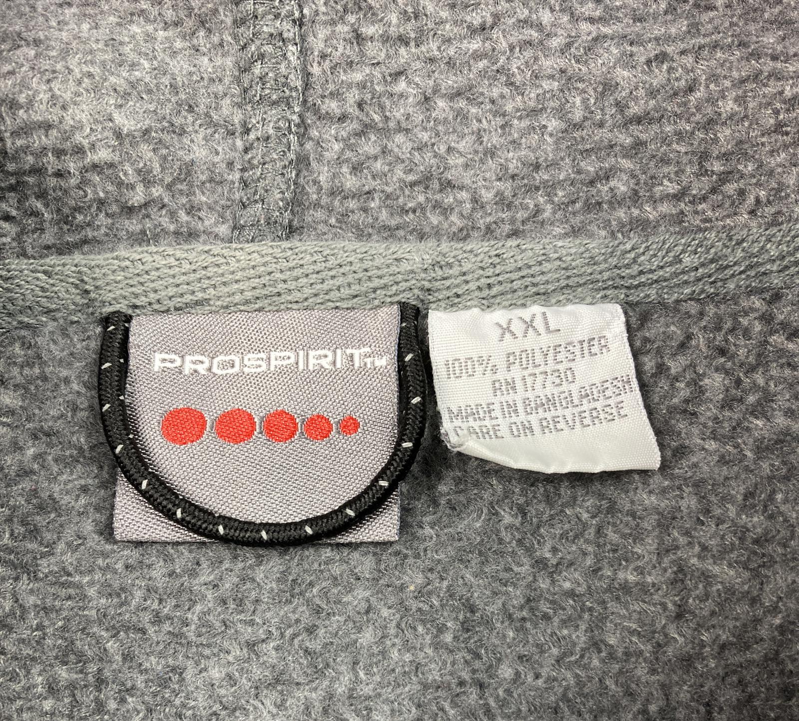 ProSpirit Men’s Hoodie Pullover Grey Fleece 1/4 Zip Size XXL Zip Pockets