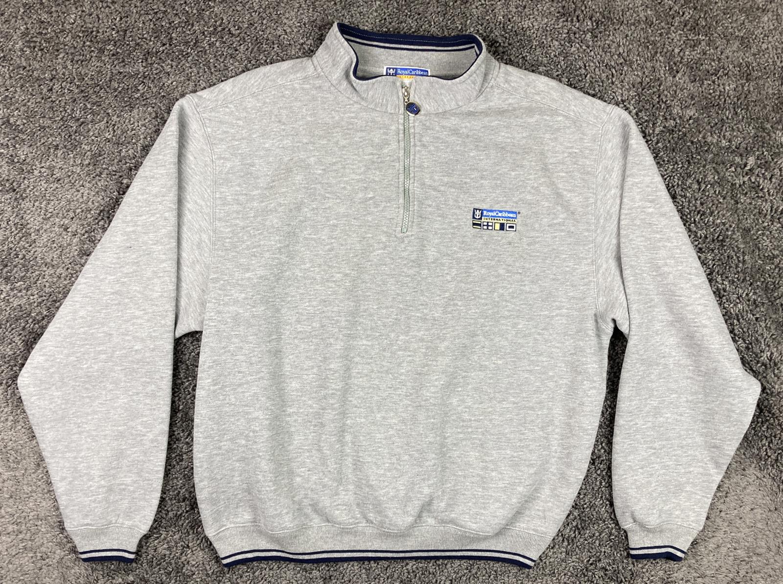 Royal Caribbean International Quarter Zip Pullover Sweatshirt Gray Sz L/XL