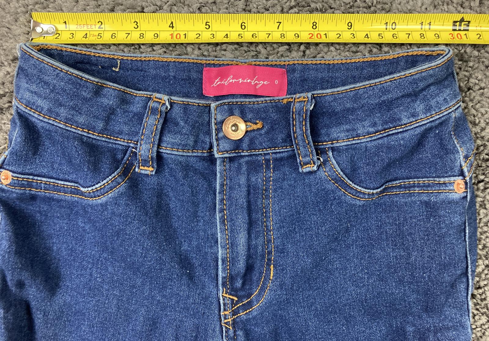 Tailor Vintage Skinny Jeans Womens Dark Wash Stretch Denim Slim Fit Sz 0